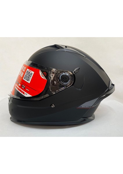 Braker Sv A1 Mat Siyah - Şefaf Vizörlü- Iç Güneş Vizörlü - Kapalı Motosiklet Kaskı