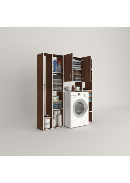 Kenzlife çamaşır makinesi dolabı veronikamega cvz 180*156*20 banyo arkalıksız raflı