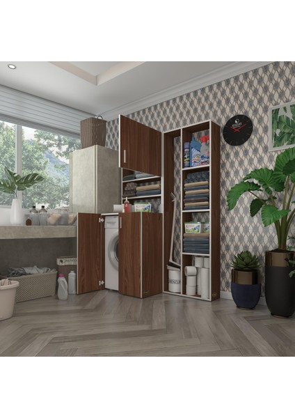 Kenzlife çamaşır makinesi dolabı kasparovsüpürge cvz 180*126*55-20 banyo kapaklı arkalıksız