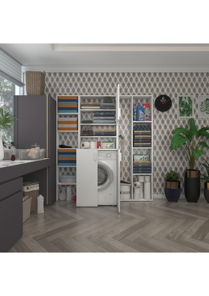 Kenzlife çamaşır makinesi dolabı kasparovmegamdf byz 180*156*55-20 % 100 mdf full mdf banyo arkalıksız