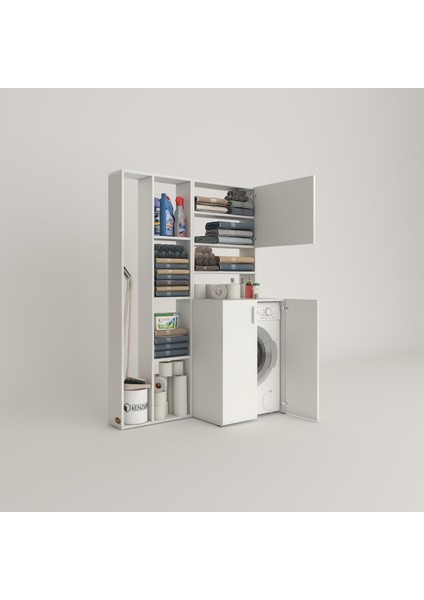 Kenzlife çamaşır makinesi dolabı kasparovsüpürge byz 180*126*55-20 banyo kapaklı arkalıksız fiyatları