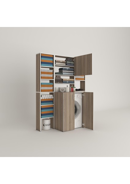 Kenzlife çamaşır makinesi dolabı kasparovmaksduble crd 180*126*55-20 banyo kapaklı arkalıksız fiyatları