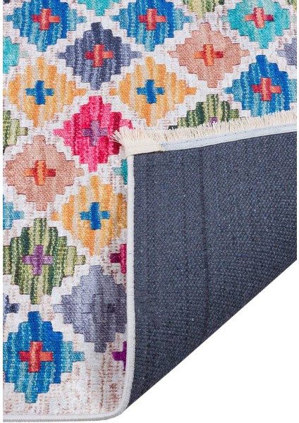 Home Kilim Desen Pamuk Taban Baskılı Halı