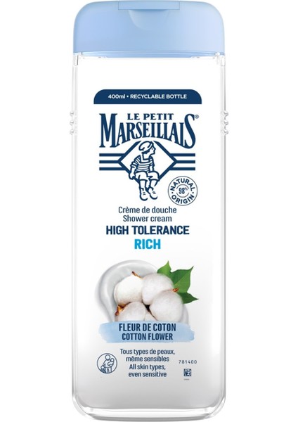 High Tolerance Pamuk Çiçeği Duş Jeli 400 ml