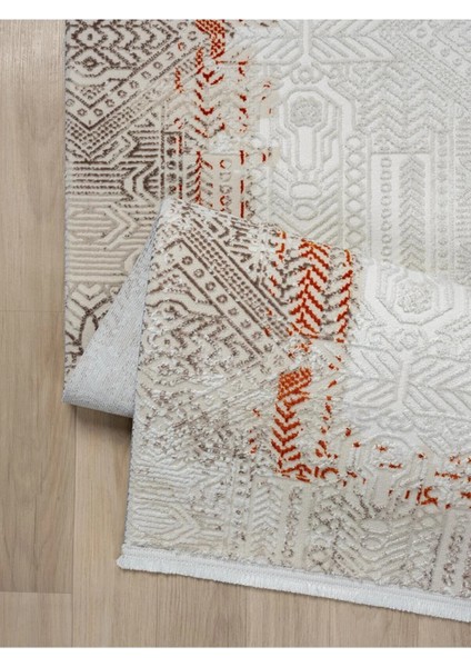 Görkem Glorıa Gördes Polyester Saçaklı Pamuk Tabanlı Lazer Kesimli Salon Oturma Odası Mekan Halısı
