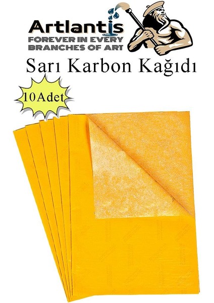 Sarı Karbon Kağıdı A4 10 Adet 21X29,7 cm Kopya Kağıdı Transfer Kağıdı Renkli Karbon Kağıdı