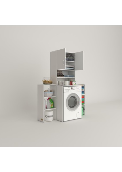 Kenzlife çamaşır makinesi dolabı hayzummaksmdf byz 180*096*55 % 100 mdf full mdf banyo kiler çift kapaklı arkalıklı fiyatları