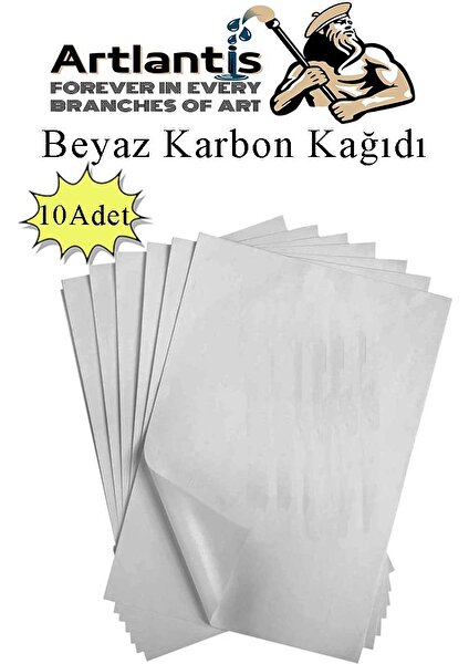 Beyaz Karbon Kağıdı A4 10 Adet 21X29,7 cm Kopya Kağıdı Transfer Kağıdı Renkli Karbon Kağıdı