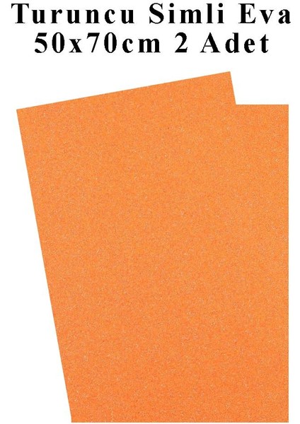 Turuncu Simli Eva 50X70 cm 2 Adet Simli Eva Süngeri Okul Kreş Anasınıfı Elişi Etkinlikleri