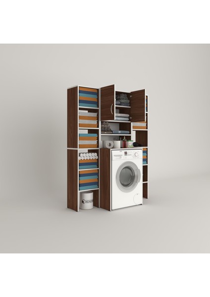 Kenzlife çamaşır makinesi dolabı hayzummaksduble cvz 180*126*55 banyo kiler çift kapaklı arkalıklı