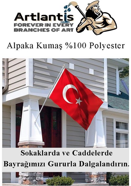Bayrak 60X90 cm Türk Bayrağı Kumaş 1 Adet Alpaka Kumaş Bez Bayrak Kaliteli Türk Bayrağı Kırmızı Beyaz Bayrak