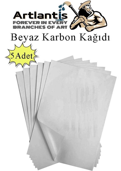 Beyaz Karbon Kağıdı A4 5 Adet 21X29,7 cm Kopya Kağıdı Transfer Kağıdı Renkli Karbon Kağıdı