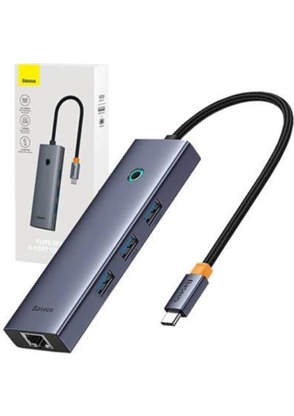 Macbook Pro/air Baseus Ultrajoy Serisi 4in1 Hub Type-C Usb-C, Usb3.0 X3 RJ45 Hub