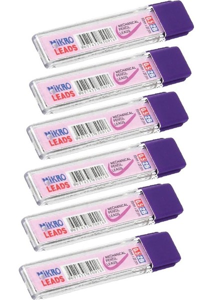 Kalem Ucu 2b 0 5 mm 6 Adet Mekanik Uçlu Otomatik Kurşun Kalem Ucu 2b 60 mm x 0 5 mm Siyah Mikro Uç Kısa