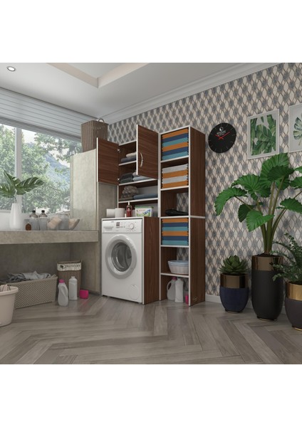 Kenzlife çamaşır makinesi dolabı hayzummaks cvz 180*096*55 banyo kiler çift kapaklı arkalıklı