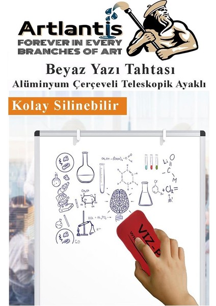 Ayaklı Yazı Tahtası Beyaz 60X85 cm Teleskobik Ayaklı 1 Adet Alüminyum Kolay Silinebilir Ergomik Beyaz Yazı Tahtası fiyatları