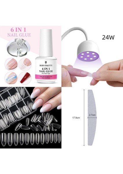 24 Watt Uv Işıklı 6in1 Jel Tips Seti ( 4 Parça )