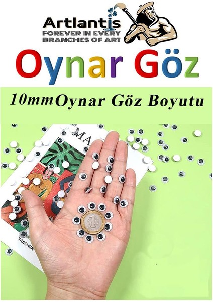 Oynar Göz 10 mm Yüz Seti 48 Li 1 Paket Ağız Kulak Burun Bıyık Dudak Plastik Anasınıfı Kreş Etkinlik Hobi Tasarım Elişi fiyatları