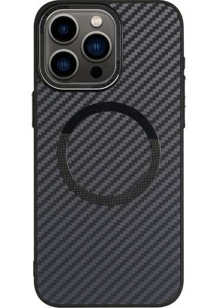iPhone 14 Pro Max Magsafe Karbon Fiber Dokulu Tpu+Pc Telefon Kılıfı ile Uyumlu (Yurt Dışından) fırsatları