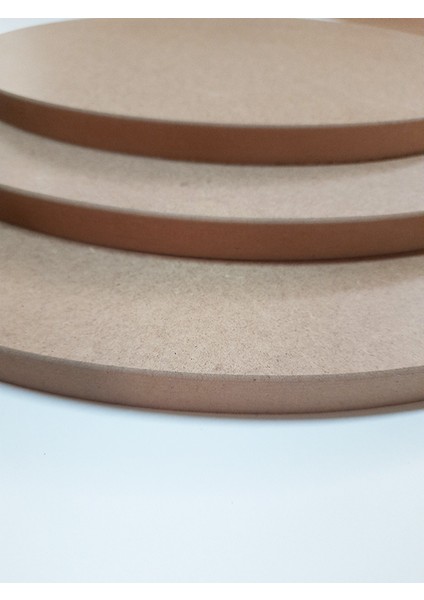 Yuvarlak Mdf Plaka Panel Mdf Tabaka Arkası Beyaz Ham 20 cm Çap 18 mm Kalınlık 4 Adet modelleri