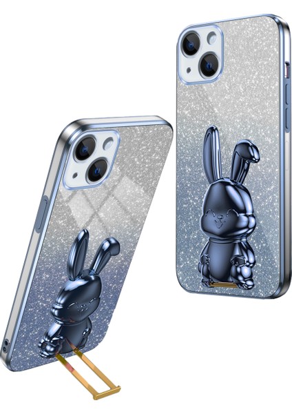 iPhone 15 Plus Kickstand'lı Elektro Kaplama Telefon Kapağı (Yurt Dışından)