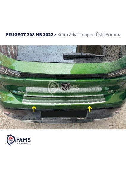 Peugeot 308 2022> Arka Tampon Üstü Koruma P.çelik Hb