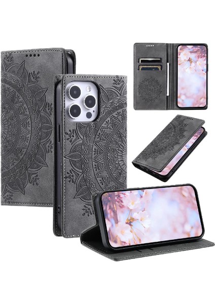 IPhone 13 Için Kılıf Pro Yan Toka Pu Deri Kart Ekleme Darbeye (Yurt Dışından)