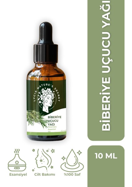 Biberiye Yağı Doğal ve Saf Uçucu Yağ 10 ml - Saç ve Cilt Bakımı
