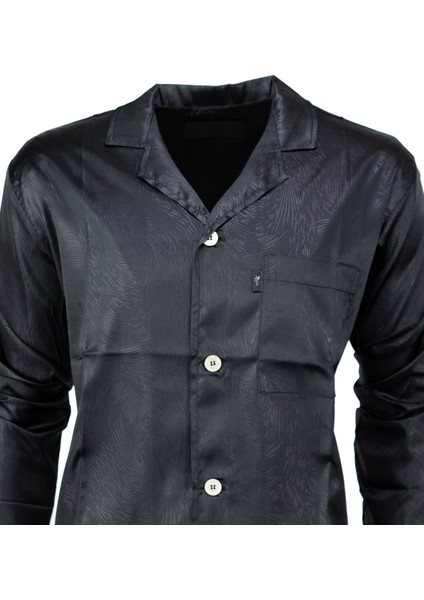 Erkek Klasik Model Saten Gecelik Gömlek Premium Ipeksi Saten Kumaş Desenli Cepli Tam Kalıp fiyatları