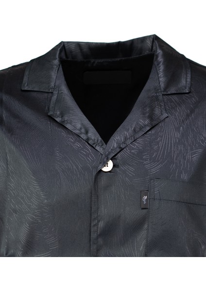 Erkek Klasik Model Saten Gecelik Gömlek Premium Ipeksi Saten Kumaş Desenli Cepli Tam Kalıp indirimleri
