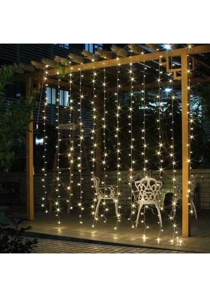 Güneş Enerjili 2x2 mt Perde LED Solarlı Peri Tel LED