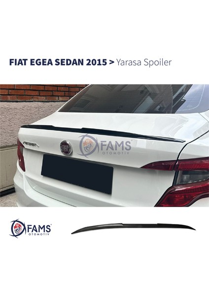 Fams Otomotiv Fiat Egea Yarasa Spoiler Esnek Plastik 122 cm Siyah