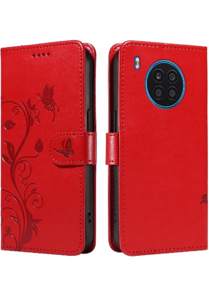 El Kayışı Cüzdan Telefon Kılıfı Kabartmalı ve Onur 50 Lite Için Kılıf (Yurt Dışından)