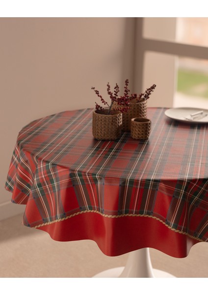 Andray Pvc Masa Örtüsü - Kırmızı - 140 cm
