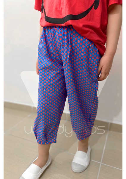 Unisex Çocuk Beli Lastikli Ve Cepli Olie Şalvar Pantolon