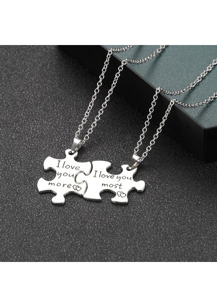 Jigsaw Kolye Çift Uzun Kazak Kolye Kolye Ucu (Yurt Dışından)