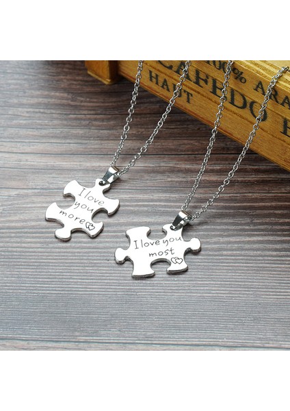 Jigsaw Kolye Çift Uzun Kazak Kolye Kolye Ucu (Yurt Dışından)