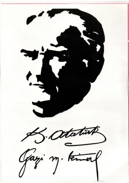 Gerçekci Geçici Atatürk ve Imza Desenli Dövme Sahte Etiket Kadın Erkek Kol Bacak