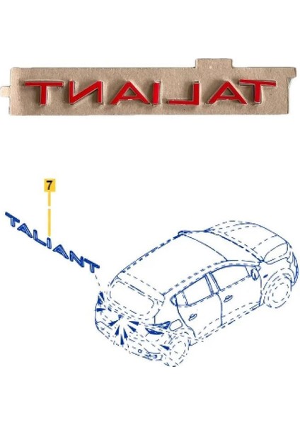 Renault Taliant Arka Bagaj Yazısı Yan Sanayi Üretim 908924971R