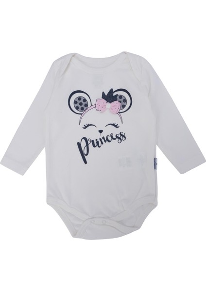 Kız Bebek Princess Baskılı Fiyonklu Puanlı Zıbın Body 3'lü Takım indirimleri