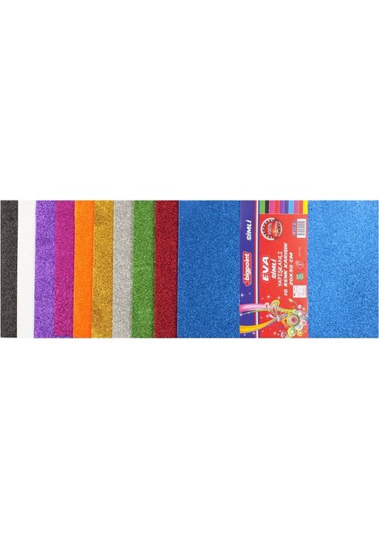 Simli Yapışkanlı Eva 20X30CM Karışık 10 Renk 6'lı Paket