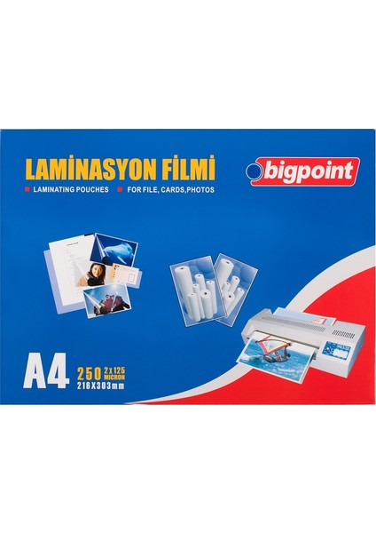 Laminasyon Filmi A4 125 Mikron 200'LÜ Kutu