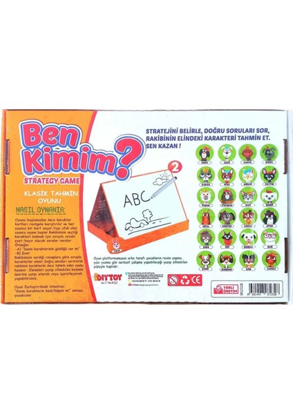 Ben Kimim? Klasik Tahmin Etme Oyunu modelleri