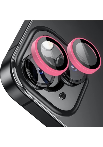 Buff iPhone 15 / 15 Plus Neon Metal Lens Koruyucu Pink