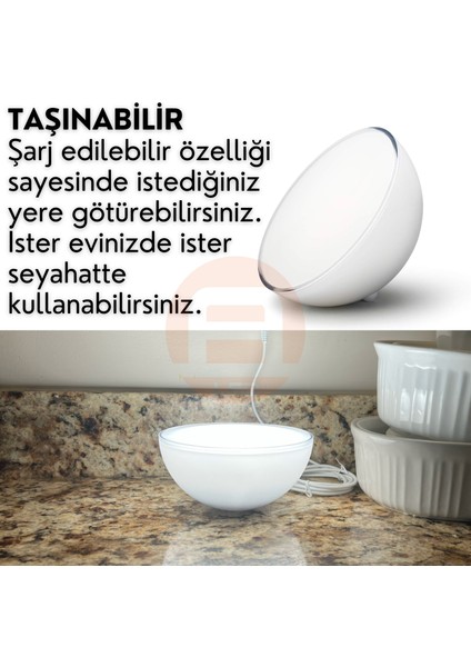 Amber LED Smart Akıllı Küre Lamba Bluetooth Özellikli, Sese ve Müziğe Duyarlı, Şarjlı, Taşınabilir, Rgb 16 Milyon Renk, Beyaz ve Günışığı Renk Seçenekleri, Zaman Ayarlı, Ambiyans Aydınlatma