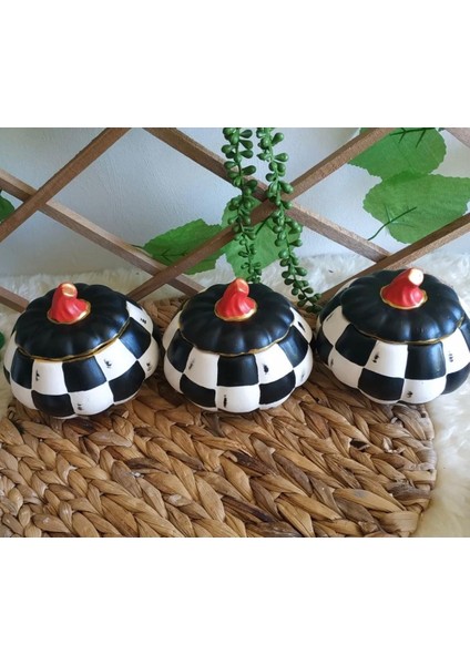 3 Lü Dama Model Saksı Kavanoz Kombin Set