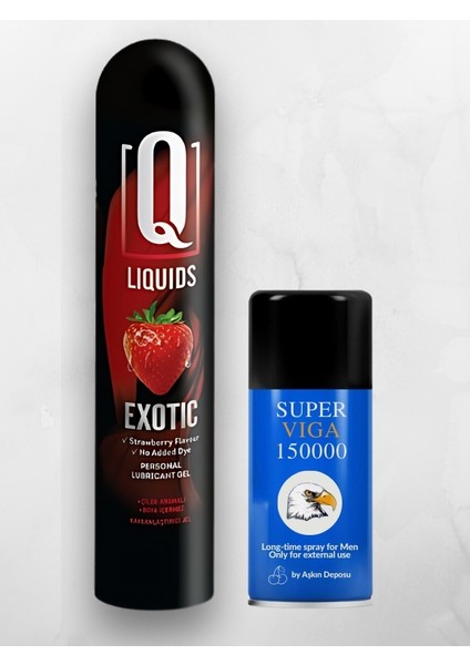 Q Liquids Çilek Aromalı 125 Ml Jel + Penis Spreyi