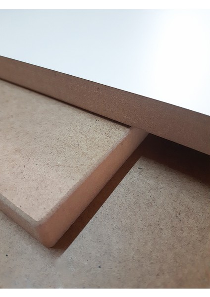 Mdf Plaka Panel Mdf Tabaka Arkası Beyaz Ham 60 cm x 90 cm - 18 mm Kalınlık 1 Adet