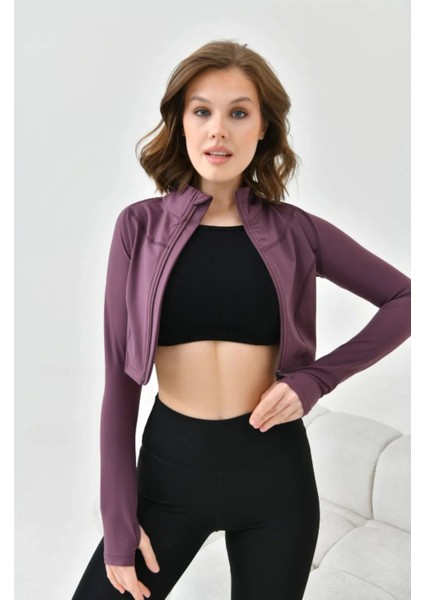 Kadın Crop Spor Ceket modelleri