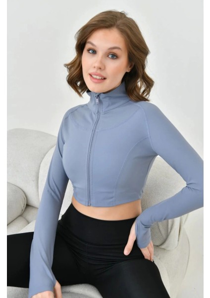 Kadın Crop Spor Ceket